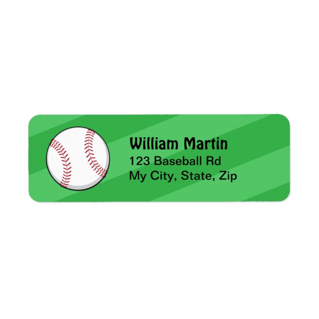 Baseball sur les étiquettes d'adresse de retour de (Devant)