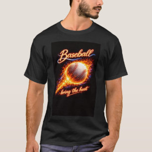 Baseball-T-Shirt – „Bring the Heat“ Feuer-Sport Gr T-Shirt