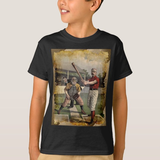 Baseball: T - Shirt des Vintagen Kindes (Vorderseite)