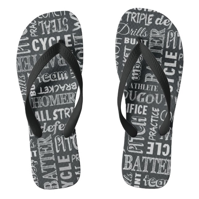Baseball-Tafelbegriffe Flip Flops (Fußbett)