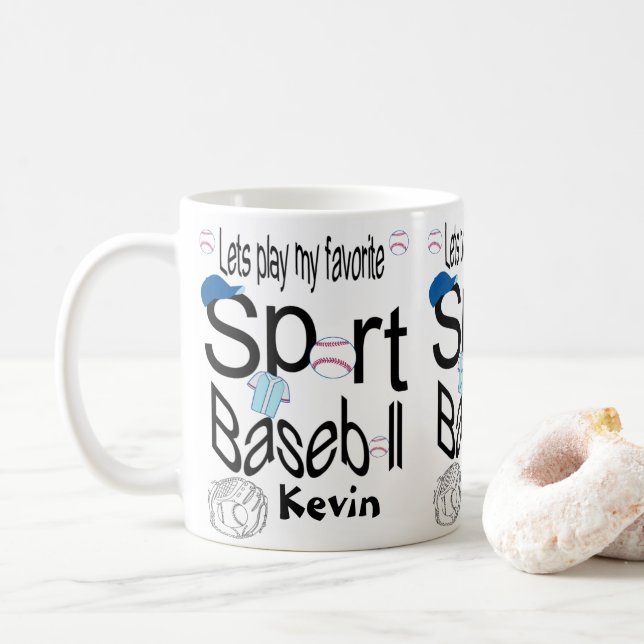 Baseball-Tasse Kaffeetasse (Mit Donut)