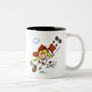 Baseball-Tauch-Mädchen-Softball-T-Shirts und Gesch Zweifarbige Tasse