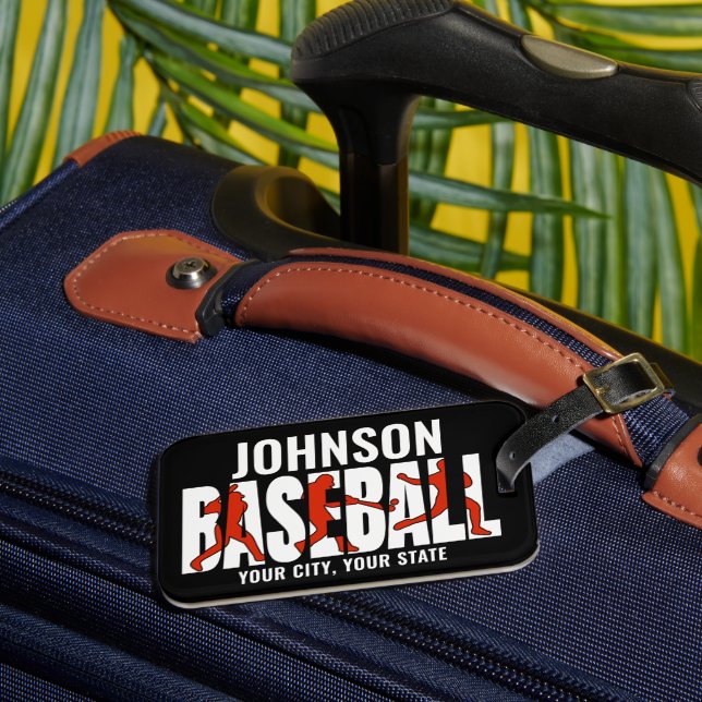 Baseball Team ADD NAME Champion Game Player Gepäckanhänger (Vorderseite Insitu 3)