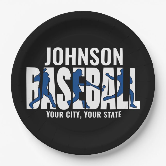 Baseball Team ADD NAME Champion Game Player Pappteller (Vorderseite)