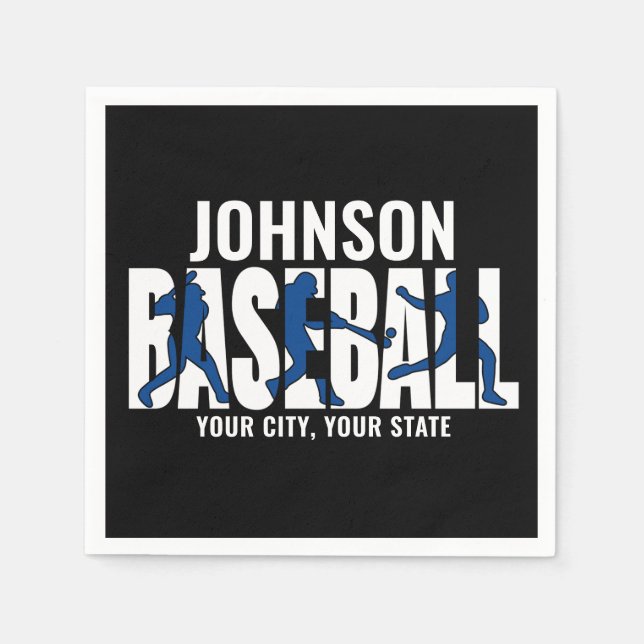 Baseball Team ADD NAME Champion Game Player Serviette (Vorderseite)