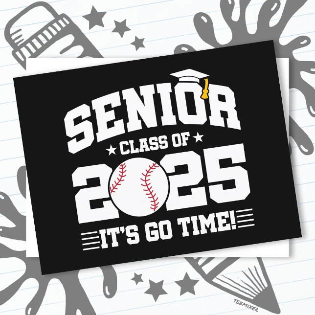 Baseball Team Class of 2025 Abschluss Senior 2025 Postkarte (Von Creator hochgeladen)