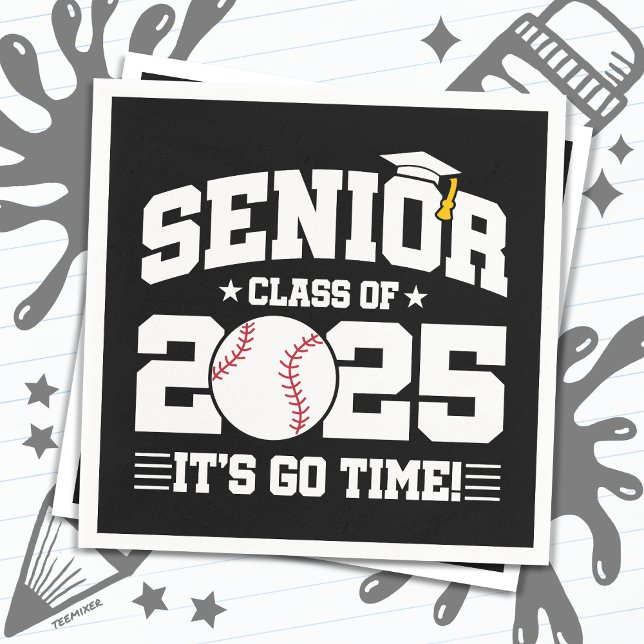 Baseball Team Class of 2025 Abschluss Senior 2025 Serviette (Von Creator hochgeladen)