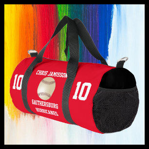 Baseball-Team, Coach oder Player Red Personalisier Duffle Bag