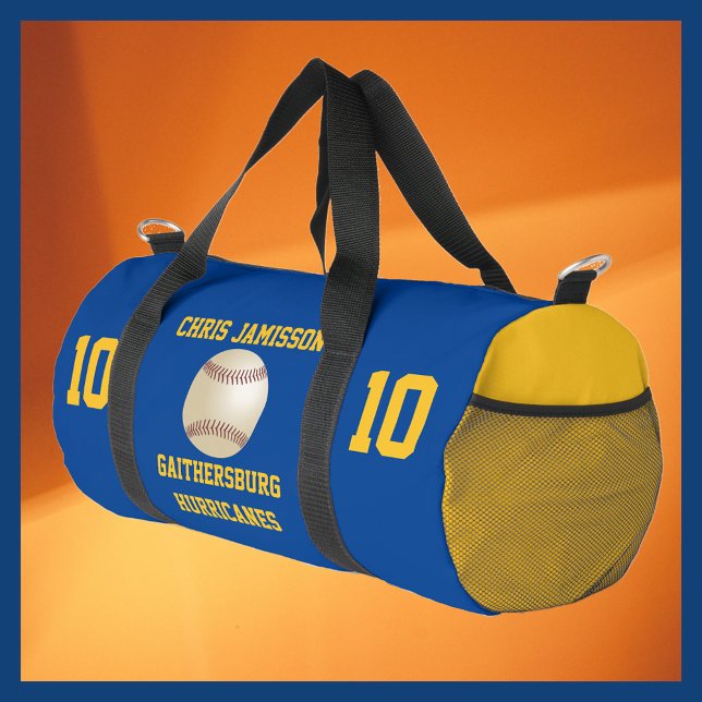 Baseball Team, Coach, Player Blue Gold personalisi Duffle Bag (Von Creator hochgeladen)