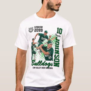 Baseball-Team Custom Foto Senior Night Grün T-Shirt