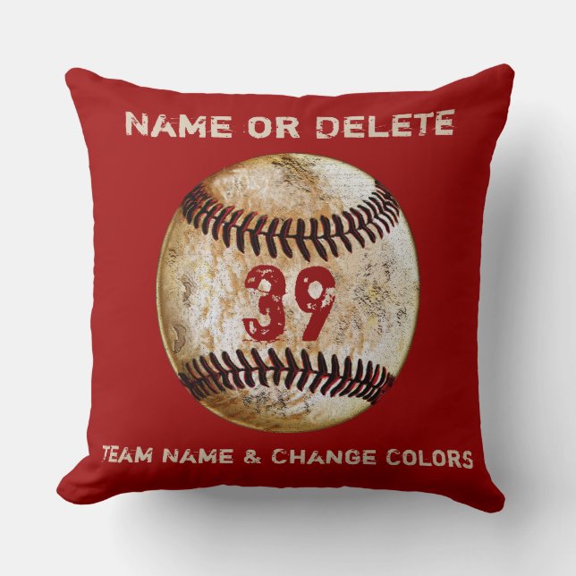 Baseball Team gibt Personalisierten TEXT und FARBE Kissen (Vorderseite)