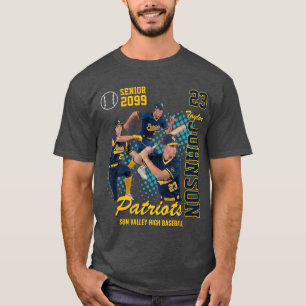 Baseball-Team Individuelles Foto Senior Night Blau T-Shirt