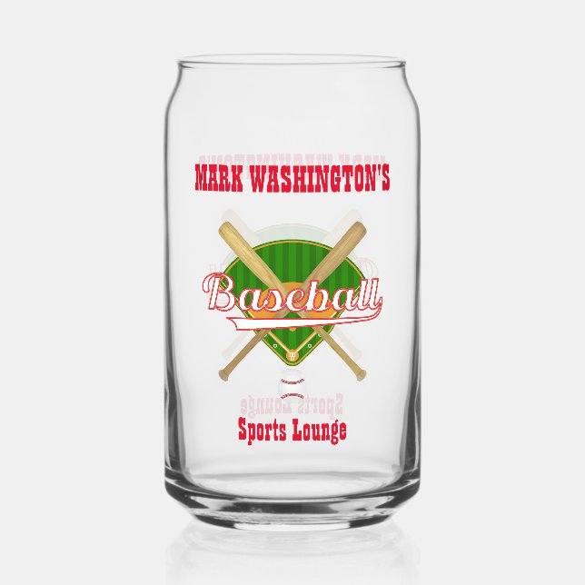 Baseball Team Player Sports Lounge Bier kann Glas (Vorderseite)