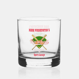 Baseball Team Player Sports Lounge Rocks Whiskyglas