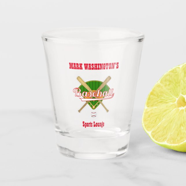 Baseball Team Player Sports Lounge Showglas Schnapsglas (Vorderseite)