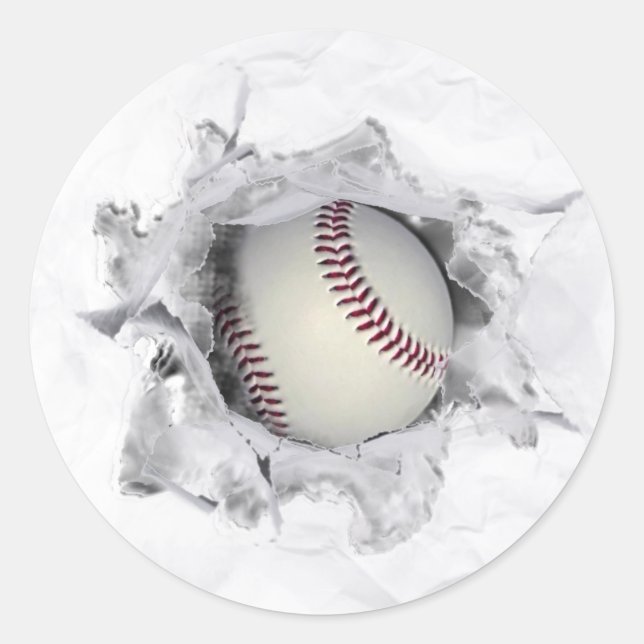 Baseball-Team Runder Aufkleber (Vorderseite)