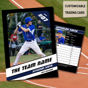 Baseball Team Sammelkarte Sport Geschenk Blau Telefonnummerkarte