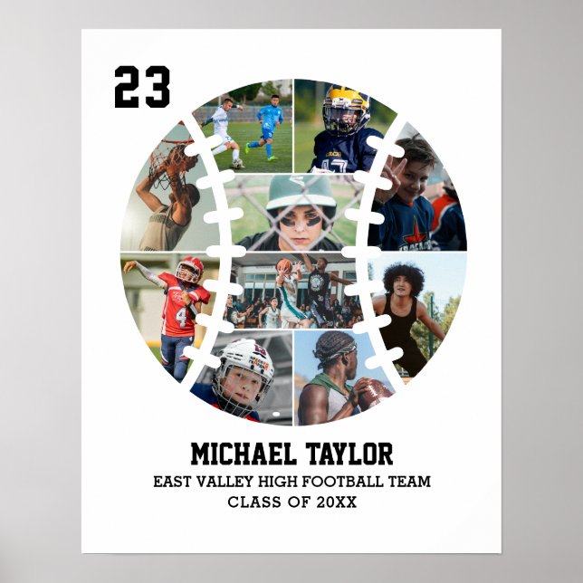 Baseball Team Senior Abschluss Geschenk FotoCollag Poster (Vorne)