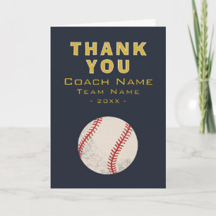 Baseball-Team-Spieler-Trainer Dankeskarte