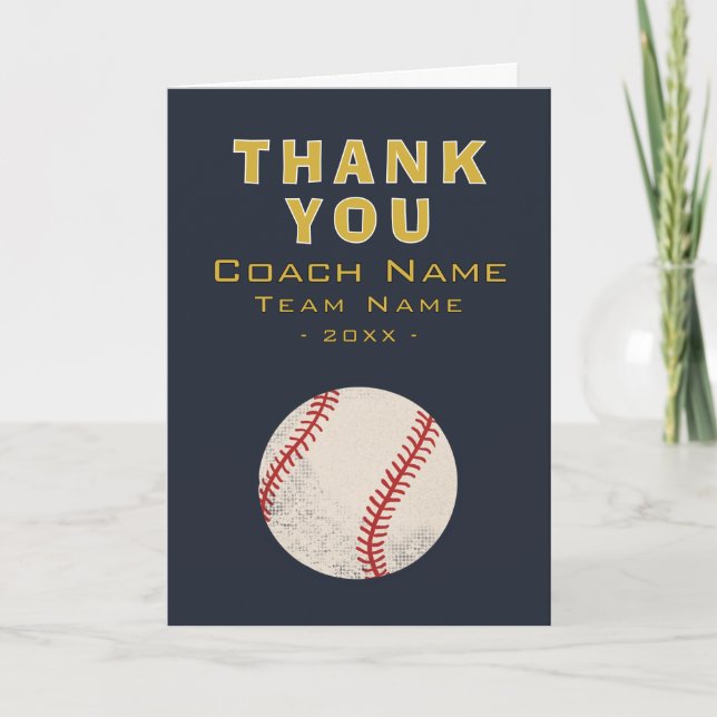 Baseball-Team-Spieler-Trainer  Dankeskarte (Vorderseite)