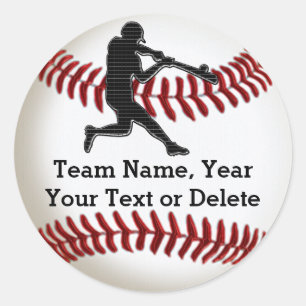 Baseball-Team-Sticker mit Ihrem Text oder Löschen Runder Aufkleber