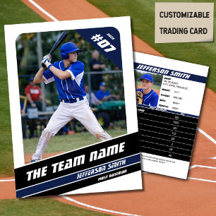 Baseball Team Tauschkarte Geschenk Blau Weiß Telefonnummerkarte