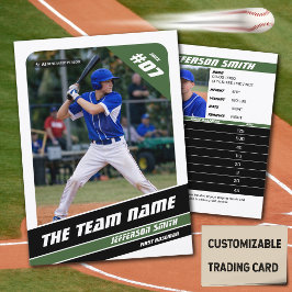 Baseball Team Trading Card Geschenk grün weiß Telefonnummerkarte