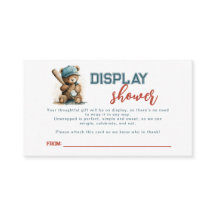 Baseball Teddy Bear Boy Unwaped Gift Baby Shower 