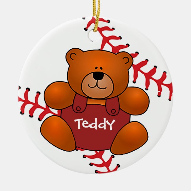 Baseball Teddy Bear Ornament (Vorne)