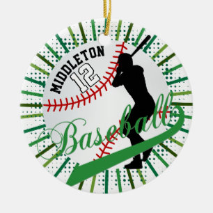 Baseball-Teig-Entwurf - Grün Keramik Ornament