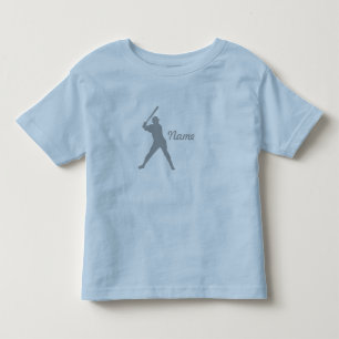 Baseball-Teig-Silhouette, personalisierter Name Kleinkind T-shirt