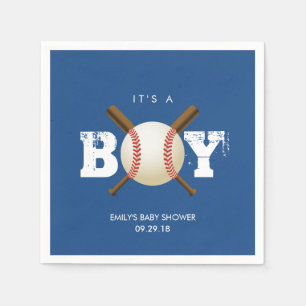 Baseball-Thema-Baby-Marine-Blau-Babyparty Serviette