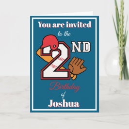 Baseball Thema Happy 2. Sport Geburtstag Einladung
