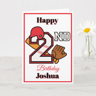 Baseball Thema Happy 2. Sport Geburtstag Gruß Karte
