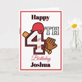 Baseball Thema Happy 4. Sport Geburtstag Gruß Karte