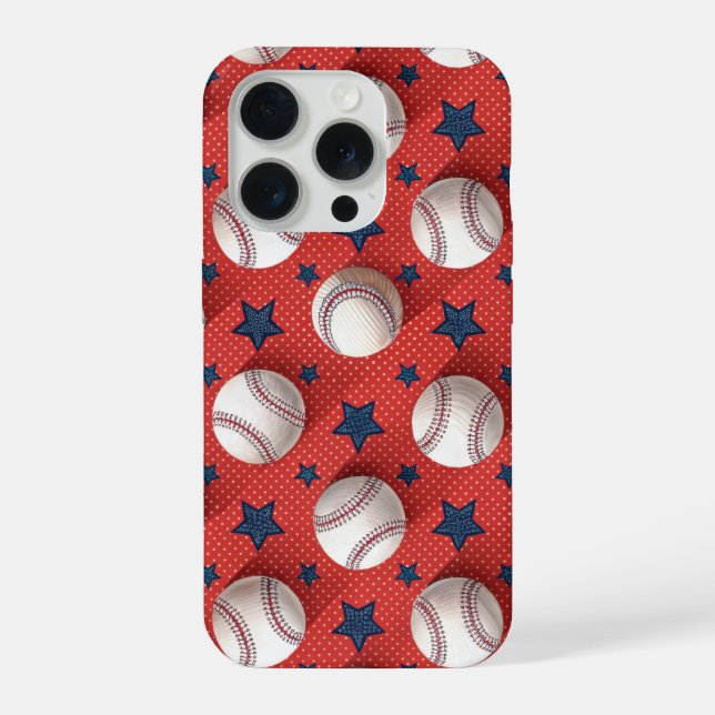 Baseball-Thema iPhone 15 Pro Hülle (Rückseite)