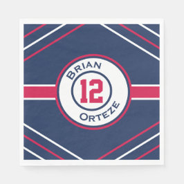 Baseball Thema rot und blau Serviette