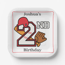 Baseball Theme 2. Geburtstag Bat Ball Mitt Pappteller