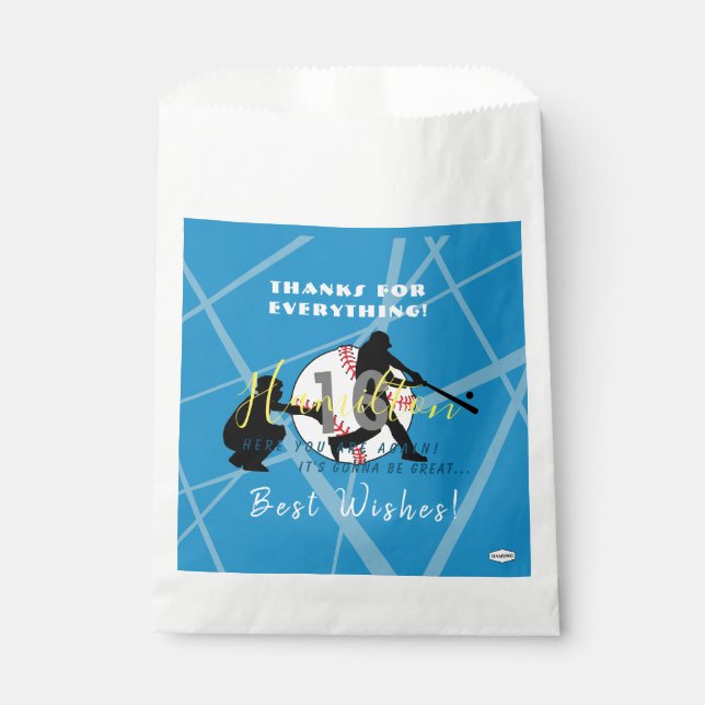Baseball Theme Bevorzugung Bag HAMbyWG Geschenktütchen (Vorderseite)