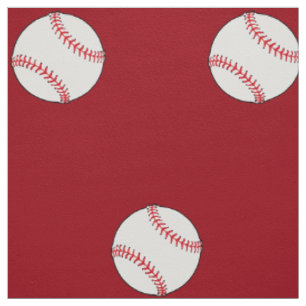 Baseball Theme Fabric Red BG HAMbyWG Stoff