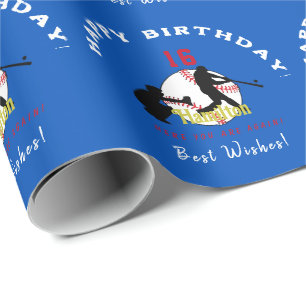 Baseball Theme Geschenk Wrap HAMbyWG Geschenkpapier