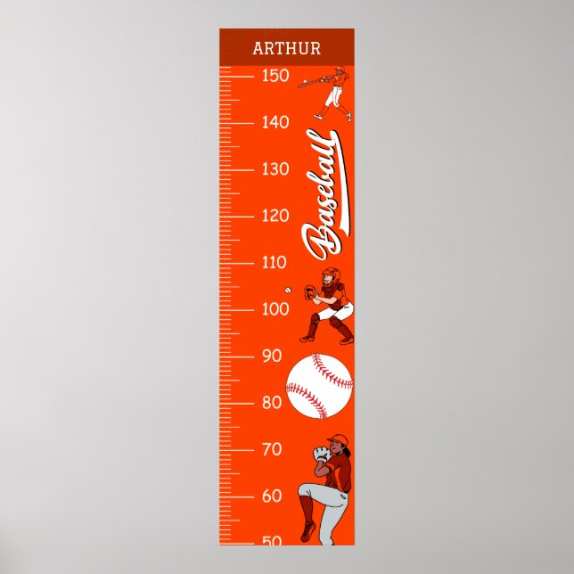 Baseball Theme Growth Charts Poster (Vorne)
