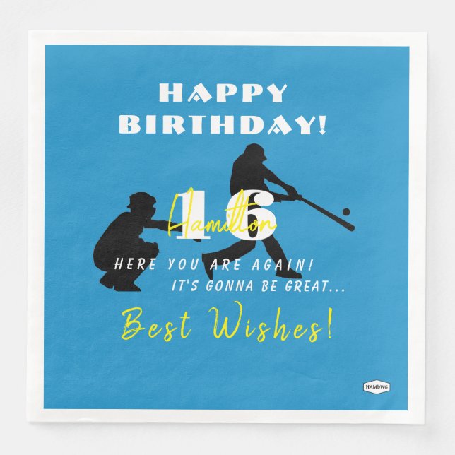 Baseball Theme Paper Napkins HAMbyWG Serviette (Vorderseite)