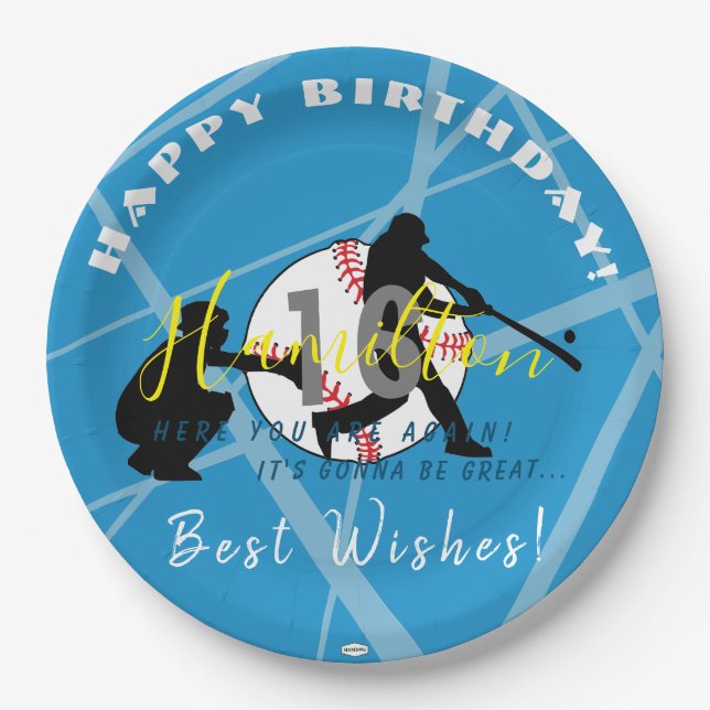 Baseball Theme Paper Plate HAMbyWG Pappteller (Vorderseite)