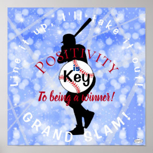 Baseball Theme Positivity Poster HAMbyWG