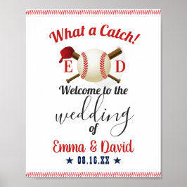 Baseball Theme Sports Wedding Willkommen Poster