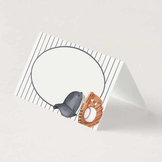 Baseball Theme Zuhause Run Buffet-Platzkarten (Vorderseite)