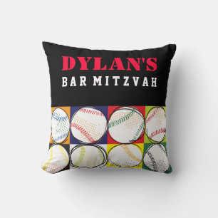 Baseball Themed Bar Mitzvah Sign-In Memory Board C Kissen