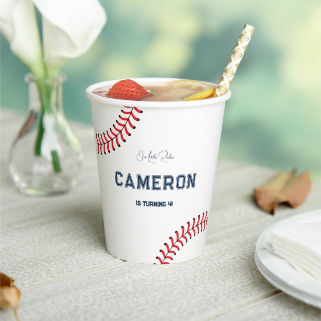 Baseball Themed Birthday Paper Cups Pappbecher (In Situ)
