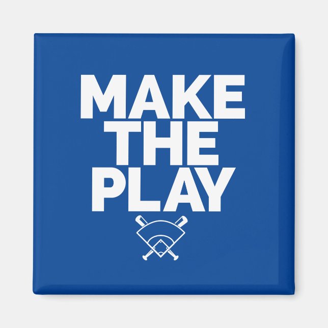 Baseball Themed Blue Magnet (Vorne)